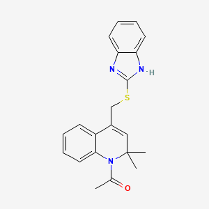 molecular formula C21H21N3OS B11023827 1-{4-[(1H-benzimidazol-2-ylsulfanyl)methyl]-2,2-dimethylquinolin-1(2H)-yl}ethanone 