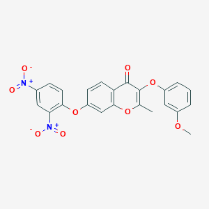 7-(2,4-dinitrophenoxy)-3-(3-methoxyphenoxy)-2-methyl-4H-chromen-4-one