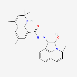 molecular formula C28H30N4O2 B11023876 2,2,4,6-tetramethyl-N'-[(1E)-4,4,6-trimethyl-2-oxo-4H-pyrrolo[3,2,1-ij]quinolin-1(2H)-ylidene]-1,2-dihydroquinoline-8-carbohydrazide 