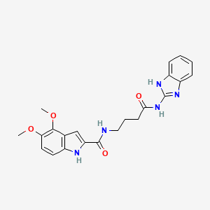 N-[4-(1,3-dihydro-2H-benzimidazol-2-ylideneamino)-4-oxobutyl]-4,5-dimethoxy-1H-indole-2-carboxamide