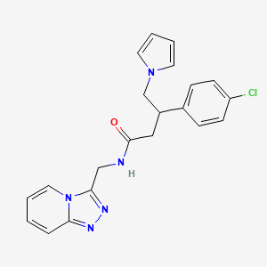 3-(4-chlorophenyl)-4-(1H-pyrrol-1-yl)-N-([1,2,4]triazolo[4,3-a]pyridin-3-ylmethyl)butanamide