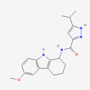 N-(6-methoxy-2,3,4,9-tetrahydro-1H-carbazol-1-yl)-5-(propan-2-yl)-1H-pyrazole-3-carboxamide