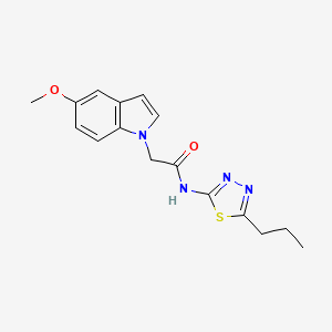 molecular formula C16H18N4O2S B11023944 2-(5-methoxy-1H-indol-1-yl)-N-(5-propyl-1,3,4-thiadiazol-2-yl)acetamide 