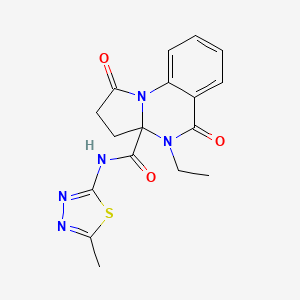 4-ethyl-N-[(2Z)-5-methyl-1,3,4-thiadiazol-2(3H)-ylidene]-1,5-dioxo-2,3,4,5-tetrahydropyrrolo[1,2-a]quinazoline-3a(1H)-carboxamide