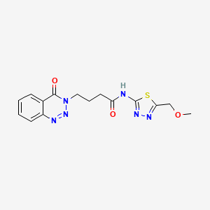 N-[(2Z)-5-(methoxymethyl)-1,3,4-thiadiazol-2(3H)-ylidene]-4-(4-oxo-1,2,3-benzotriazin-3(4H)-yl)butanamide