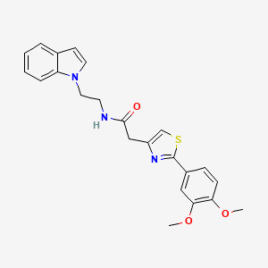 2-[2-(3,4-dimethoxyphenyl)-1,3-thiazol-4-yl]-N-[2-(1H-indol-1-yl)ethyl]acetamide