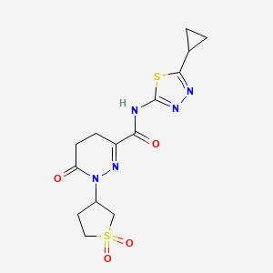 molecular formula C14H17N5O4S2 B11024000 N-(5-cyclopropyl-1,3,4-thiadiazol-2-yl)-1-(1,1-dioxidotetrahydrothiophen-3-yl)-6-oxo-1,4,5,6-tetrahydropyridazine-3-carboxamide 