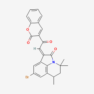 (1Z)-8-bromo-4,4,6-trimethyl-1-[2-oxo-2-(2-oxo-2H-chromen-3-yl)ethylidene]-5,6-dihydro-4H-pyrrolo[3,2,1-ij]quinolin-2(1H)-one