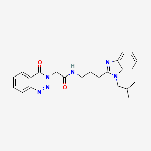 N-{3-[1-(2-methylpropyl)-1H-benzimidazol-2-yl]propyl}-2-(4-oxo-1,2,3-benzotriazin-3(4H)-yl)acetamide