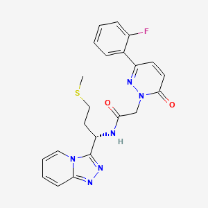 molecular formula C22H21FN6O2S B11024031 2-[3-(2-fluorophenyl)-6-oxopyridazin-1(6H)-yl]-N-[(1S)-3-(methylsulfanyl)-1-([1,2,4]triazolo[4,3-a]pyridin-3-yl)propyl]acetamide 