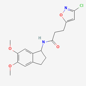 3-(3-chloro-1,2-oxazol-5-yl)-N-(5,6-dimethoxy-2,3-dihydro-1H-inden-1-yl)propanamide