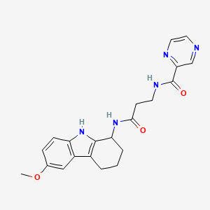 N-{3-[(6-methoxy-2,3,4,9-tetrahydro-1H-carbazol-1-yl)amino]-3-oxopropyl}pyrazine-2-carboxamide