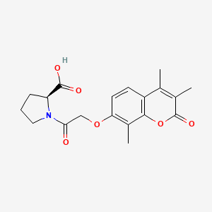 molecular formula C19H21NO6 B11024042 1-{[(3,4,8-trimethyl-2-oxo-2H-chromen-7-yl)oxy]acetyl}-L-proline 