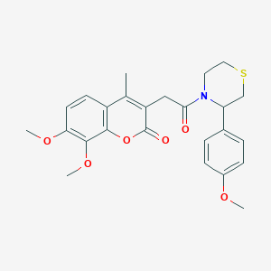 7,8-dimethoxy-3-{2-[3-(4-methoxyphenyl)thiomorpholin-4-yl]-2-oxoethyl}-4-methyl-2H-chromen-2-one