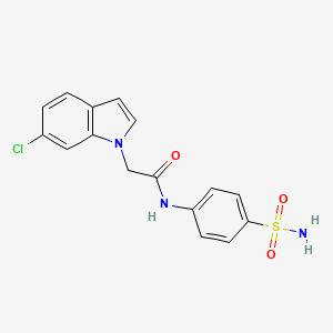 molecular formula C16H14ClN3O3S B11024094 2-(6-chloro-1H-indol-1-yl)-N-(4-sulfamoylphenyl)acetamide 