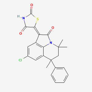 (5Z)-5-(8-chloro-4,4,6-trimethyl-2-oxo-6-phenyl-5,6-dihydro-4H-pyrrolo[3,2,1-ij]quinolin-1(2H)-ylidene)-1,3-thiazolidine-2,4-dione