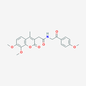 molecular formula C23H23NO7 B11024182 2-(7,8-dimethoxy-4-methyl-2-oxo-2H-chromen-3-yl)-N-[2-(4-methoxyphenyl)-2-oxoethyl]acetamide 