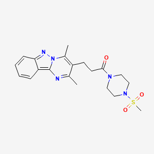 3-(2,4-Dimethylpyrimido[1,2-b]indazol-3-yl)-1-[4-(methylsulfonyl)piperazino]-1-propanone