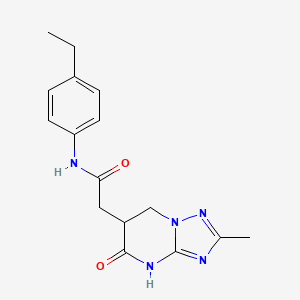 molecular formula C16H19N5O2 B11024190 N-(4-ethylphenyl)-2-(2-methyl-5-oxo-4,5,6,7-tetrahydro[1,2,4]triazolo[1,5-a]pyrimidin-6-yl)acetamide 