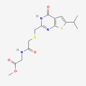 methyl N-[({[4-hydroxy-6-(propan-2-yl)thieno[2,3-d]pyrimidin-2-yl]methyl}sulfanyl)acetyl]glycinate