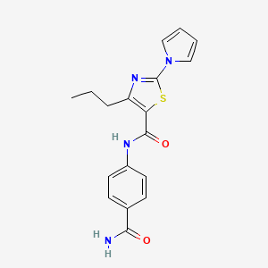 N-(4-carbamoylphenyl)-4-propyl-2-(1H-pyrrol-1-yl)-1,3-thiazole-5-carboxamide