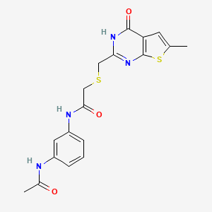 N-[3-(acetylamino)phenyl]-2-{[(4-hydroxy-6-methylthieno[2,3-d]pyrimidin-2-yl)methyl]sulfanyl}acetamide