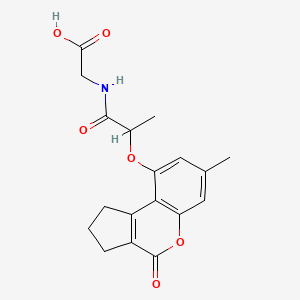 molecular formula C18H19NO6 B11024218 N-{2-[(7-methyl-4-oxo-1,2,3,4-tetrahydrocyclopenta[c]chromen-9-yl)oxy]propanoyl}glycine 