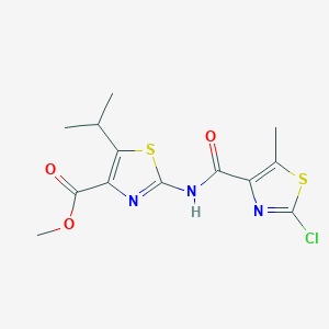 Methyl 2-{[(2-chloro-5-methyl-1,3-thiazol-4-yl)carbonyl]amino}-5-(propan-2-yl)-1,3-thiazole-4-carboxylate