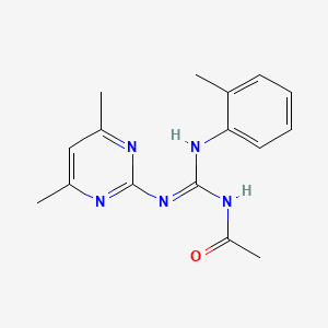 molecular formula C16H19N5O B11024274 N-{(Z)-[(4,6-dimethylpyrimidin-2-yl)amino][(2-methylphenyl)amino]methylidene}acetamide 