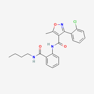 molecular formula C22H22ClN3O3 B11024305 N-[2-(butylcarbamoyl)phenyl]-3-(2-chlorophenyl)-5-methyl-1,2-oxazole-4-carboxamide 