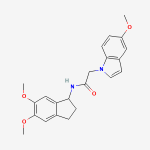 molecular formula C22H24N2O4 B11024340 N-(5,6-dimethoxy-2,3-dihydro-1H-inden-1-yl)-2-(5-methoxy-1H-indol-1-yl)acetamide 