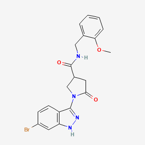 1-(6-bromo-1H-indazol-3-yl)-N-(2-methoxybenzyl)-5-oxopyrrolidine-3-carboxamide