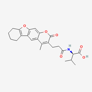 molecular formula C24H27NO6 B11024360 N-[3-(4-methyl-2-oxo-6,7,8,9-tetrahydro-2H-[1]benzofuro[3,2-g]chromen-3-yl)propanoyl]-D-valine 