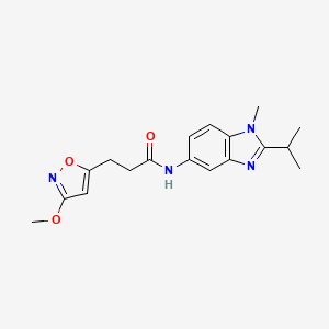 3-(3-methoxy-1,2-oxazol-5-yl)-N-[1-methyl-2-(propan-2-yl)-1H-benzimidazol-5-yl]propanamide