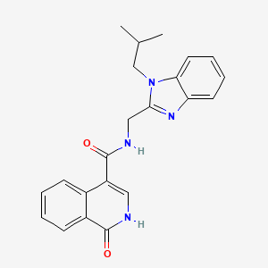 molecular formula C22H22N4O2 B11024398 1-hydroxy-N-{[1-(2-methylpropyl)-1H-benzimidazol-2-yl]methyl}isoquinoline-4-carboxamide 