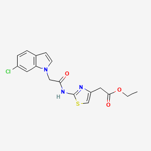 ethyl (2-{[(6-chloro-1H-indol-1-yl)acetyl]amino}-1,3-thiazol-4-yl)acetate