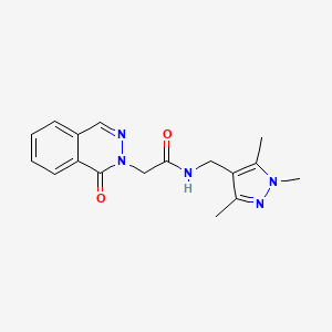 molecular formula C17H19N5O2 B11024438 2-(1-oxophthalazin-2(1H)-yl)-N-((1,3,5-trimethyl-1H-pyrazol-4-yl)methyl)acetamide 