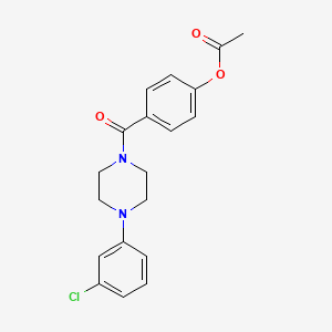 molecular formula C19H19ClN2O3 B11024448 4-{[4-(3-Chlorophenyl)piperazin-1-yl]carbonyl}phenyl acetate 