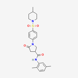 N-(2,5-dimethylphenyl)-1-{4-[(4-methylpiperidin-1-yl)sulfonyl]phenyl}-5-oxopyrrolidine-3-carboxamide