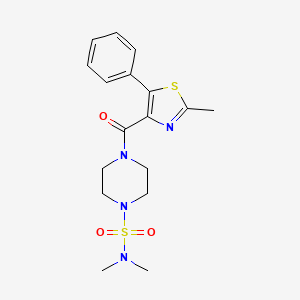 molecular formula C17H22N4O3S2 B11024498 N,N-dimethyl-4-[(2-methyl-5-phenyl-1,3-thiazol-4-yl)carbonyl]piperazine-1-sulfonamide 