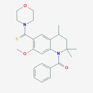 [7-Methoxy-2,2,4-trimethyl-6-(morpholinocarbothioyl)-3,4-dihydro-1(2H)-quinolinyl](phenyl)methanone