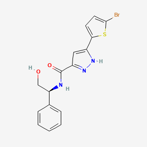 3-(5-Bromothiophen-2-YL)-N-(2-hydroxy-1-phenylethyl)-1H-pyrazole-5-carboxamide