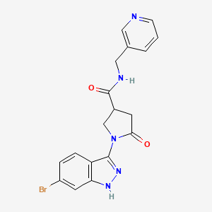 1-(6-bromo-1H-indazol-3-yl)-5-oxo-N-(pyridin-3-ylmethyl)pyrrolidine-3-carboxamide