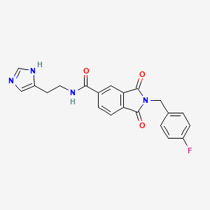 molecular formula C21H17FN4O3 B11024538 2-(4-fluorobenzyl)-N-[2-(1H-imidazol-4-yl)ethyl]-1,3-dioxo-2,3-dihydro-1H-isoindole-5-carboxamide 