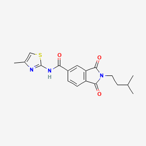 2-(3-methylbutyl)-N-[(2E)-4-methyl-1,3-thiazol-2(3H)-ylidene]-1,3-dioxo-2,3-dihydro-1H-isoindole-5-carboxamide