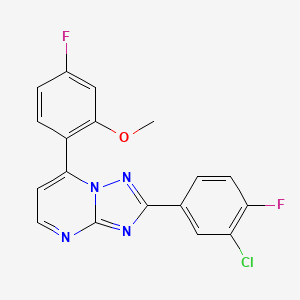 molecular formula C18H11ClF2N4O B11024566 2-(3-Chloro-4-fluorophenyl)-7-(4-fluoro-2-methoxyphenyl)[1,2,4]triazolo[1,5-a]pyrimidine 