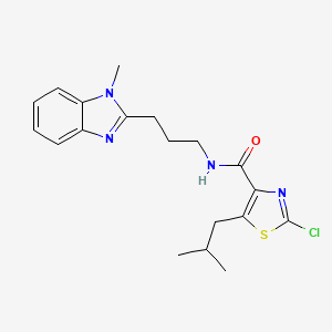 2-chloro-N-[3-(1-methyl-1H-benzimidazol-2-yl)propyl]-5-(2-methylpropyl)-1,3-thiazole-4-carboxamide