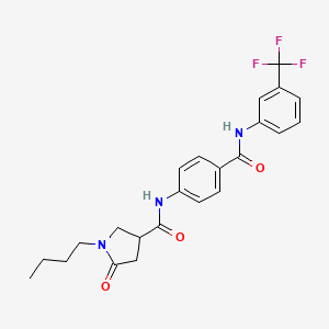 molecular formula C23H24F3N3O3 B11024650 1-butyl-5-oxo-N-(4-{[3-(trifluoromethyl)phenyl]carbamoyl}phenyl)pyrrolidine-3-carboxamide 