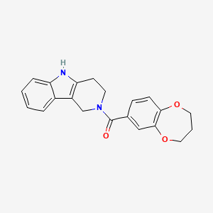 molecular formula C21H20N2O3 B11024679 3,4-dihydro-2H-1,5-benzodioxepin-7-yl(1,3,4,5-tetrahydro-2H-pyrido[4,3-b]indol-2-yl)methanone 