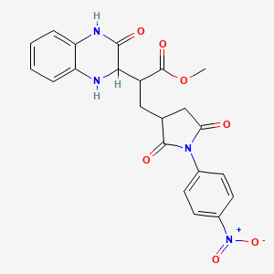 Methyl 3-[1-(4-nitrophenyl)-2,5-dioxopyrrolidin-3-yl]-2-(3-oxo-1,2,3,4-tetrahydroquinoxalin-2-yl)propanoate